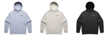 Three hoodie colorways featuring the Maverick Co. logo
